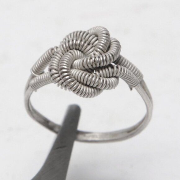 Vintage Silver Knot Ring Mattenklopper Style Friendship Love Suriname Dutch - Picture 2 of 14